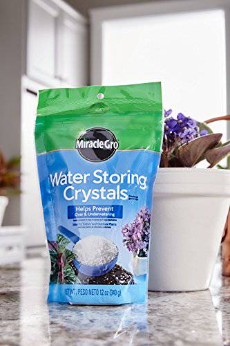 Miracle-Gro Water Storing Crystals, Helps Prevent Over and Underwatering in Outdoor and Indoor Plants, 12 oz. - Plantonio